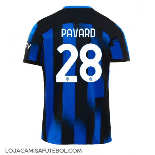 Camisa de Futebol Inter Milan Benjamin Pavard #28 Equipamento Principal 2023-24 Manga Curta